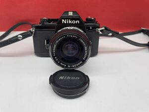 ＊ Nikon EM フィルムカメラ 一眼レフ ブラック レンズ LENS NIKKOR-N Auto 1:2.8 f=24mm ニッコール　動作確認済み ニコン 