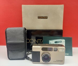 ■ CONTAX T2 フィルムカメラ コンパクトカメラ Carl Zeiss Sonnar 2.8/38 T＊ シャッター、フラッシュOK 現状品 ケース コンタックス