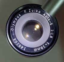 ■ OLYMPUS PEN F PEN-F 一眼レフ フィルムカメラ F.Zuiko Auto-s F1.8 38mm レンズ 露出計、シャッターOK 現状品 付属品 オリンパス_画像9