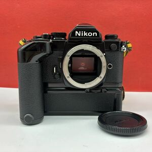 ◆ Nikon FM2 フィルムカメラ 一眼レフカメラ ブラック ボディ MD-12 モータードライブ 通電確認済 現状品 ニコン