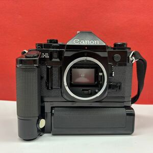 ◆ 防湿庫保管品 Canon A-1 フィルムカメラ 一眼レフ ボディ モータードライブ バッテリーパック MA シャッター、露出計OK キャノン