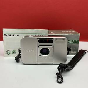 □ FUJIFILM CARDIA mini TIARA II コンパクトフィルムカメラ SUPER-EBC FUJINON 28mm シャッター、フラッシュOK 説明書 富士フイルム