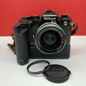 □ Nikon FE2 フィルムカメラ 一眼レフカメラ ボディ ブラック NIKKOR 24mm F2.8 Ai レンズ MD-12 モータードライブ ジャンク ニコン