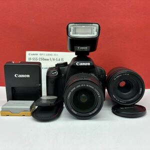 ◆ Canon EOS Kiss X3 デジタル一眼レフカメラ ボディ EF-S 18-55mm F3.5-5.6 IS / 55-250mm F4-5.6 動作確認済 キャノン