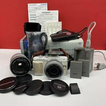 □ OLYMPUS PEN Lite E-PL7 ミラーレス一眼カメラ M.ZUIKO DIGITAL 14-42mm F3.5-5.6 / 40-150mm F4.0-5.6 レンズ 動作確認済 オリンパス_画像1