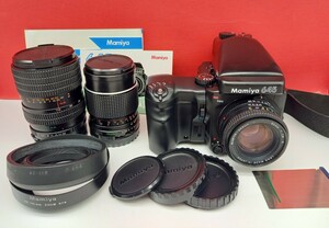 ■ MAMIYA 645 PRO ボディ SEKOR C 80/2.8 150/4 55-110/4.5 N レンズ 中判フィルムカメラ 動作確認済 シャッター、露出計OK セット マミヤ