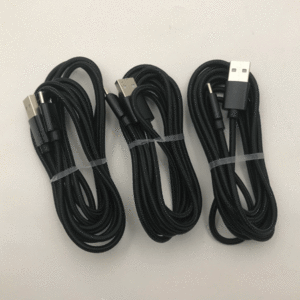 3本セット 送料無料 2m タイプC Type-C端子用 充電器 USB ナイロンケーブル ブラック 高速 データ通信 急速充電 充電ケーブル