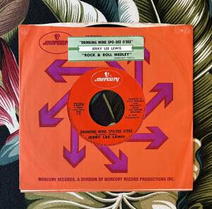 Jerry Lee Lewis 1973 US Original 7inch Drinking Wine Spo-Dee O'Dee / Rock & Roll Medley .. ロカビリー