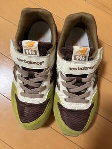 new balance スニーカー 21cm グリーン kids