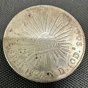 古錢　メキシコ　1894年 　コイン　B2大型銀貨 貿易銀 重さ26.8g 大型コイン