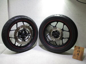 3★YZF-R25系前後ホイール1228　純正.めくれ無.1WD.17×2.75&4.00.〔検索用〕RG10J.RG43J.2WD.YZF-R3.RH07J.RH13J.MT-03.MT-25