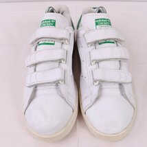 STANSMITH 25.0cm/adidas スタンスミス アディダス スニーカー ベルクロ 白 ホワイト 緑 中古 古着 メンズ ad4640_画像3