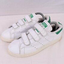 STANSMITH 25.0cm/adidas スタンスミス アディダス スニーカー ベルクロ 白 ホワイト 緑 中古 古着 メンズ ad4640_画像1