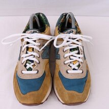 574 ニューバランス 25.0cm/new balance カラシ 青 ブルー キナリ 中古 古着 スニーカー メンズ スニーカー yy2557_画像3