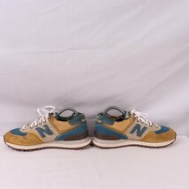 574 ニューバランス 25.0cm/new balance カラシ 青 ブルー キナリ 中古 古着 スニーカー メンズ スニーカー yy2557_画像5