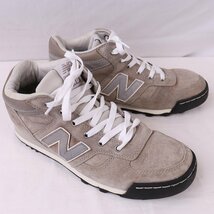 710 ニューバランス 27.5cm/new balance ミドルカット グレー 灰色 白 中古 古着 スニーカー メンズ yy8455_画像7