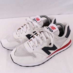 500 ニューバランス 26.0cm/new balance 白 ホワイト 紺 赤 中古 古着 スニーカー メンズ yy8476