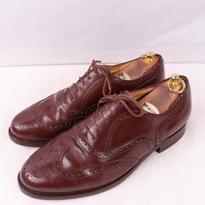  Англия производства K SHOES 9 1/2 /28.0cm ранг Royal wa Ran to wing chip внутри перо Brown Британия обувь Vintage K обувь б/у ds4111