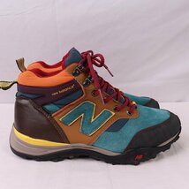 673 ニューバランス 25.0cm/new balance GORE-TEX ミドルカット 緑 こげ茶 オレンジ 赤 中古 古着 スニーカー メンズ レディース yy8509_画像4