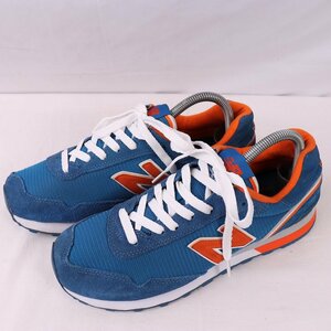 515 ニューバランス 26.5cm/new balance 青 ブルー オレンジ 灰 グレー 中古 古着 スニーカー メンズ yy2666