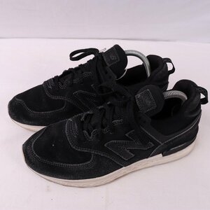 574 ニューバランス 25.0cm/new balance 黒 ブラック 白 ホワイト 中古 古着 スニーカー メンズ スニーカー yy2698