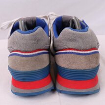 515 ニューバランス 27.0cm/new balance グレー 灰色 青 赤 白 中古 古着 スニーカー メンズ yy8529_画像2