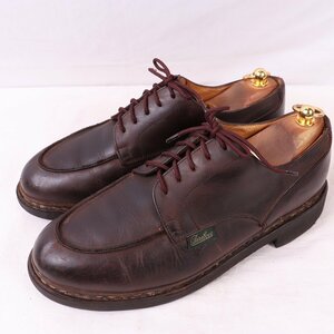 パラブーツ 7 1/2 / 26.0cm-26.5cm 位 Paraboot CHAMBORD シャンボード Uチップ ブラウン 茶 フランス製 本革 中古 ds4175