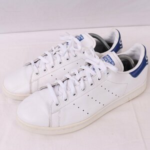 STAN SMITH 27.5cm/adidas スタンスミス アディダス スニーカー 白 ホワイト 青 中古 古着 メンズ ad4700