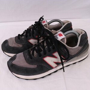 574 ニューバランス 27.5cm/new balance 紺 ネイビー 赤 白 中古 古着 スニーカー メンズ yy8567