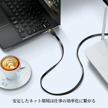 LANケーブル cat7 5m フラット 薄型 高速 カテゴリー7 ブラック_画像7