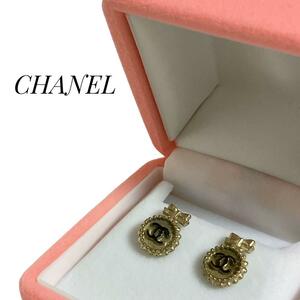 CHANEL ピアス　リボン　ココマーク　刻印付き　A14V ゴールド　ギフト