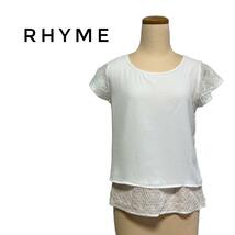 RHYME シャツ　Tシャツ　白　袖レース調　半袖　インナー_画像1