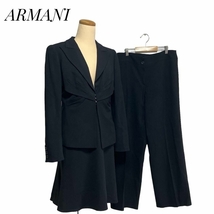 ARMANI COLLEZIONI イタリア製　黒　スーツ　セット　フォーマル　パンツ　スカート_画像1