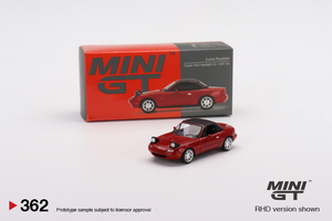 1/64 MINI-GT MGT00362-R ユーノス・ロードスター クラシックレッド ヘッドライトアップ/ソフトトップ マツダ NA Eunos Roadster Classic