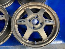 ◇RAYS VOLK RACING レイズ ボルクレーシング TE37 14インチ 5J ET45 4穴 PCD100 4本セット ブロンズ 希少サイズ レア_画像4