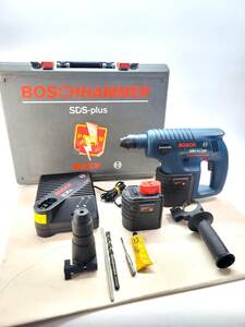 【中古美品・動作確認済】 BOSCH　ボッシュ　バッテリーハンマードリル GBH24VSR一式　DC24V 充電器　バッテリー２個　ケース　おまけ付き