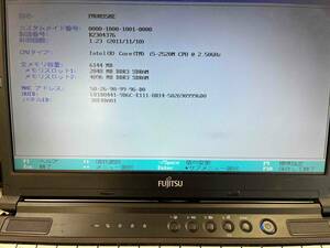 【ジャンク】富士通 PC ◆ LIFEBOOK S761/D　FMVNS5NE ◆ 第２世代 Core i5-2520M ◆ メモリー６GB / HDD 無◆Y051