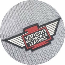 送料無料 VANSON バンソン ニット帽 ニットビーニーキャップ 刺繍ワッペン バンソンモーターサイクル（883V916) グレー GRAY 男女兼用_画像4