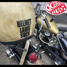 【OCEAN BEETLE】オーシャンビートル HELMET LAWS SUCK ステッカー 抜き型ステッカー BLACK / バイカー バイク乗り Sticker Helmet Custom_画像5