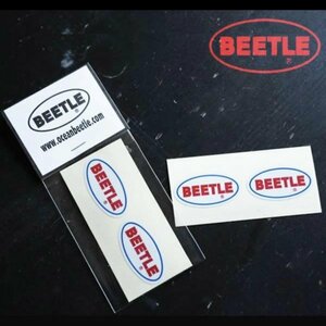 【OCEAN BEETLE】オーシャンビートル BEETLE 楕円Logo ステッカー / バイカー バイク乗り Sticker おでこステッカー ヘルメットステッカー