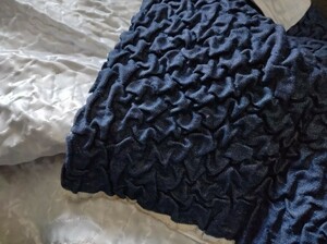 少々難あり 岡山 井原 最高級 別注 インディゴ キルティング 120cm幅 5.7mカット キルト 生地 布 わた 織布 布地 倉敷 児島