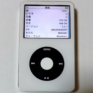 第5.5世代 iPod classic 80GB →512GB mSATA SSD 新品850mAhバッテリー MA448J