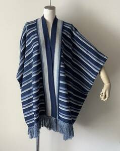 年末セール！LAUREN Ralph Lauren新品誰でも着れるサイズS/M♪オープンフロントジレカーディガンNavy Fringed Striped Open Front Cardigan