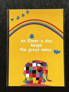 Art hand Auction [David McKee Postkarte] ELMER DER PATCHWORK-ELEFANT ≪Auf der Suche nach dem Regenbogen der Hoffnung≫, Kunstwerk, Malerei, Grafik