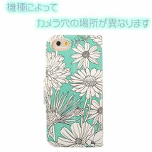 iPhone SE ケース 手帳型 iPhone8 ケース iPhone7 iPhone6s iPhone6 ミラー付 鏡付 ストラップ付 ブルー 青 ボタニカル 花柄 人気_画像9