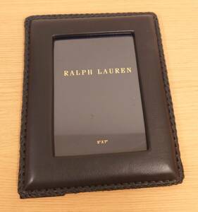 Ralph Lauren　ラルフ・ローレン　レザーフォトフレーム２Ｌ写真サイズ用（窓サイズ17×12センチ）額フレーム（約）:26×20.5×厚さ2センチ