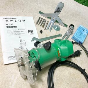 ク梯b420 日立/Hitachi■電気 電動 トリマ トリマー 軸径φ6mm『M6SB』傾斜可能 取説付き/ルータービット6本付き/電源コード長さ 約2.3ｍ