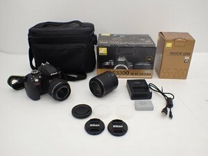 Nikon ニコン デジタル一眼レフカメラ D3300 ダブルズームキット2 元箱/カメラバック付 ∽ 6CA32-1