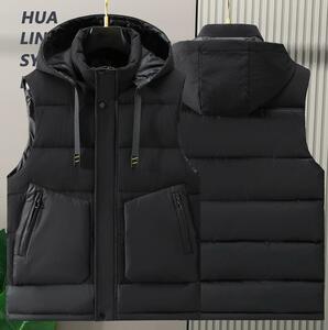  men's cotton inside the best choki autumn winter the best gilet the best autumn winter clothes with a hood . down vest outer the best jacket large size S~6XL