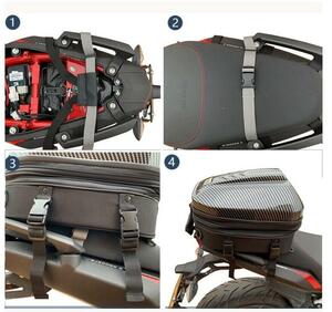 リュックサック シートバッグ GS ツーリング バイク リアバッグ 拡張機能あり 炭素繊維拡張機能あり 防水 耐久性 黒
